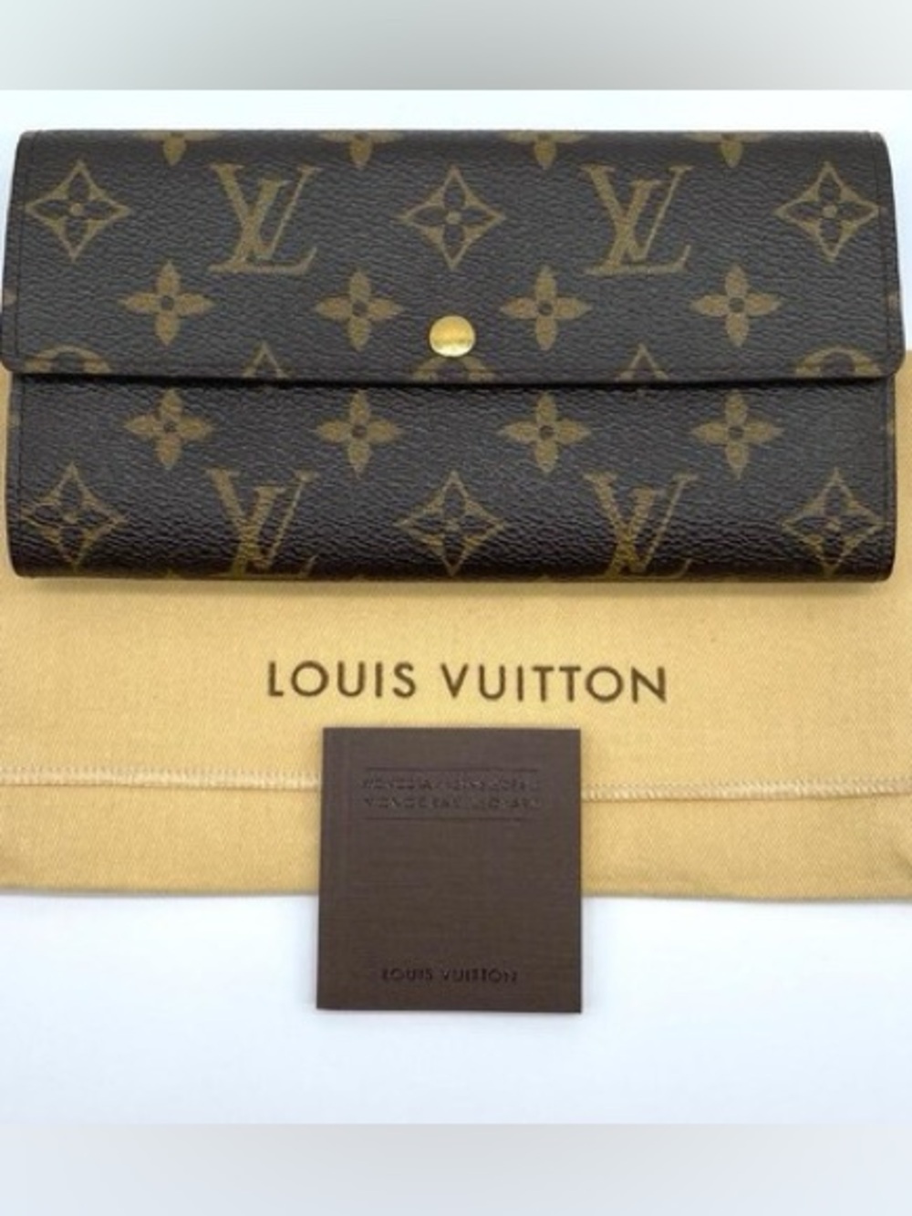 Louis Vuitton Portefeuille Sarah Blue Leopard Brown Monogram Long Wallet